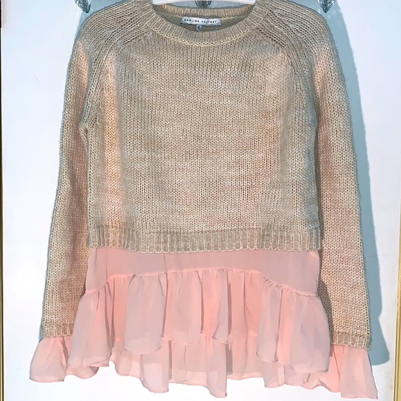ENGLISH FACTORY ruffle layered sweater - NEW - Picture 3 of 10